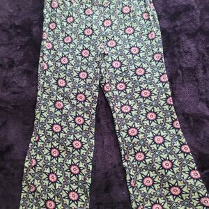Size 18 Torrid Floral Patterned Pants - Pink and Green